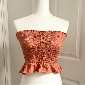 Free People Top Burnt Orange Strapless